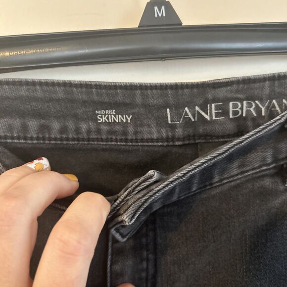 Lane Bryant Skinny Ankle Jeans Size 20 Black Mid-Rise -Stretch Distressed Y2K - Picture 6 of 12